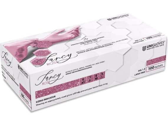 Gants en Nitrile - Rose - Taille L - 100pc