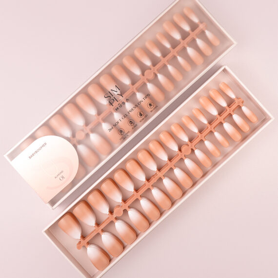Soft gel tips press on Baby Boomer
