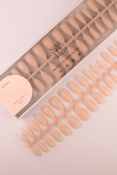 Soft gel press on Tip Natural Medium Almond 03