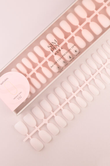 Soft gel press on Tip Natural Medium Oval 02