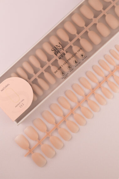 Soft gel press on Tip Natural Medium Oval 03