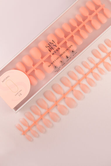 Soft gel press on Tip Natural Short Oval 01