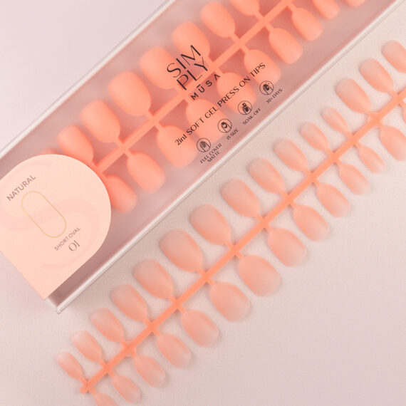 Soft gel press on Tip Natural Short Oval 01