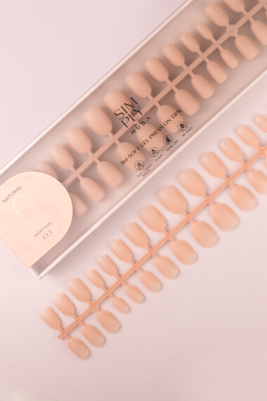 Soft gel press on Tip Natural Short Oval 03