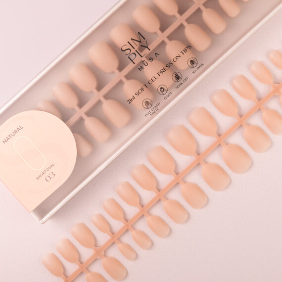 Soft gel press on Tip Natural Short Oval 03