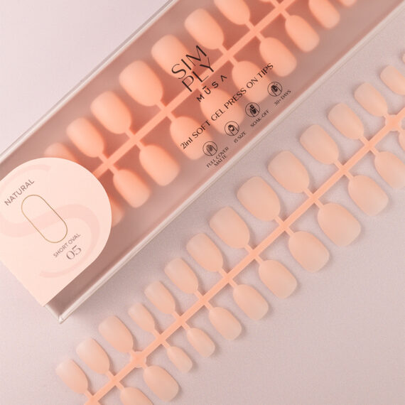 Soft gel press on Tip Natural Short Oval 05