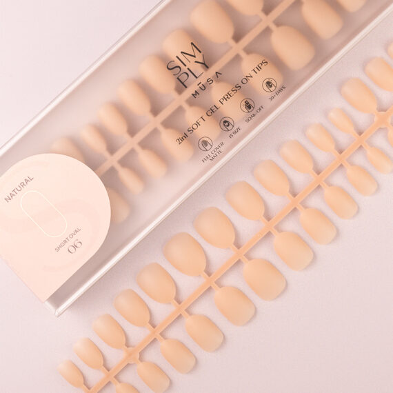Soft gel press on Tip Natural Short Oval 06