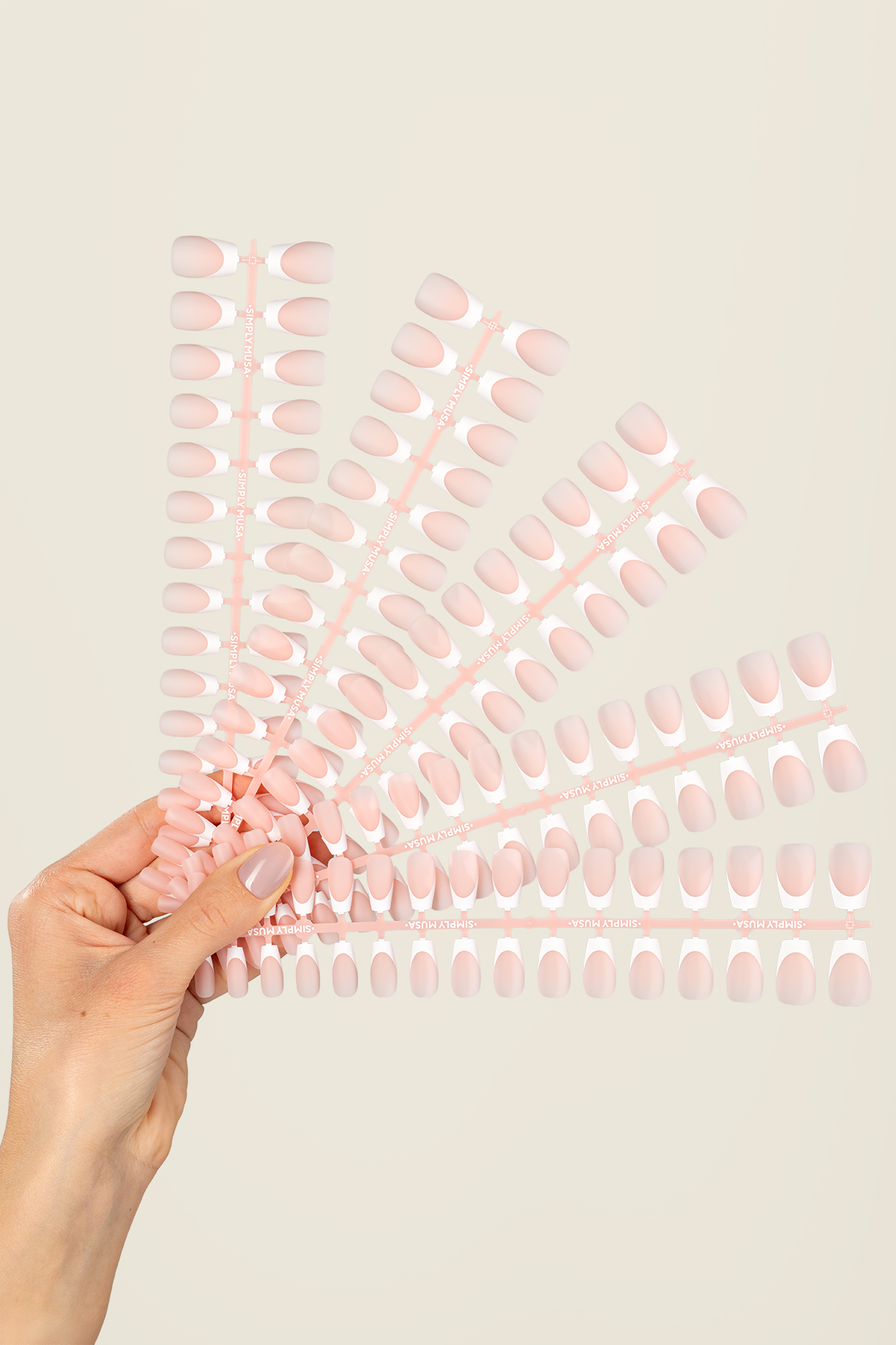 Acrylic Gel Tip Master Pro X® White French - Short Coffin – Image 6